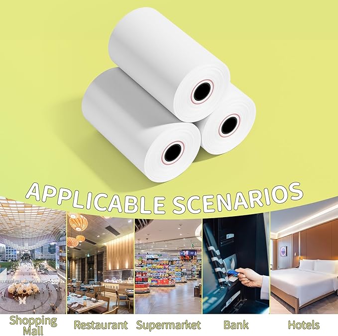 MPRT 5 Rolls 2 1/4" x 165' Thermal Paper, BPA Free Receipt Paper, Cash Register POS Receipt Paper