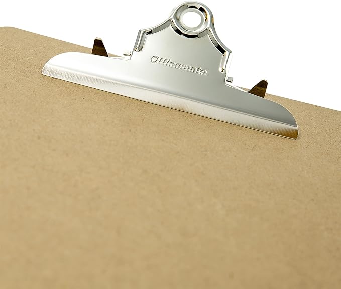 Officemate Recycled Wood Clipboards, 6 Inch Clip, 12 Pack Clipboards, Letter Size (9 x 12.5 Inches), Brown (83712)
