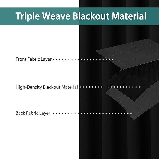 BONZER Extra Wide Room Divider Curtain Total Privacy Wall Noise Reducing Blackout Curtains for Patio Sliding Glass Door, 108L x 108W Inch (9L x 9W ft), 1 Panel, Black