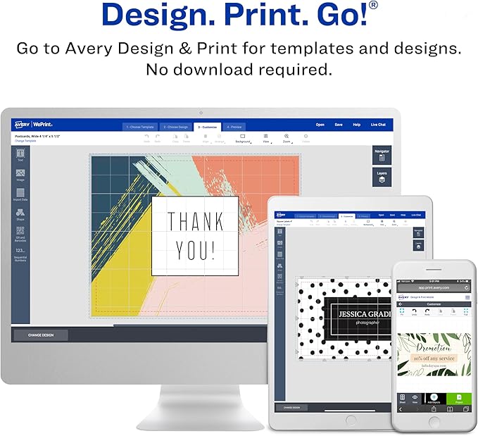 Avery Printable Postcards, 4.25" x 5.5", Textured White, 120 Blank Postcards for Inkjet and Laser Printers (3380)