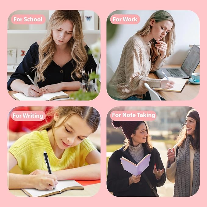 CAGIE Lined Journal Notebook for Women and Girls 256 Pages Cute Diary with Heart-Shaped Leather Journals for Writing A5 Soft Cover Notebooks for Work School (02 Purple, A5)