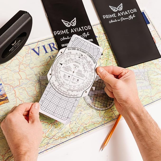 E6B Flight Computer for Pilots – Includes Aviation Plotter, Guidebook & Case – Compatible with IFR/VFR Charts – Flight Training Tool