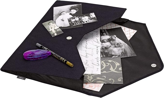 Smead Soft Touch Cloth Expanding File, 2" Expansion, Magnetic Closure, Tabloid Size, Dark Blue (70925)