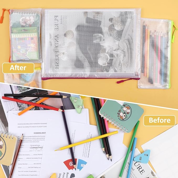 32pcs Mesh Zipper Pouch Bags, Lego Organizers and Storage,12 Colors for Puzzles Board Game Storage, 8 Sizes for Reusable Plastic Zip Organizer for Travel Office Supplies, Puzzles, Board Game Storage