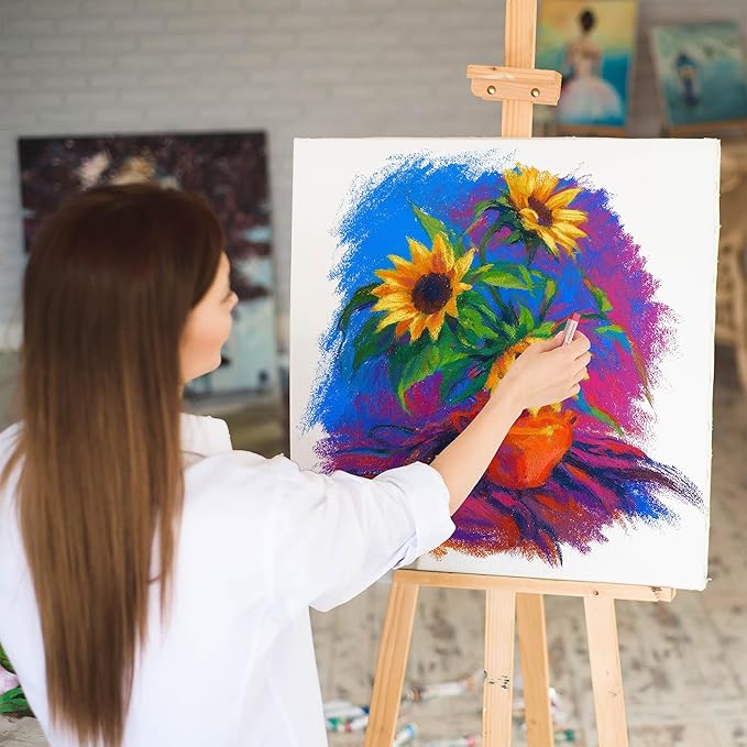 COLOUR BLOCK Soft Pastels for Artists - 100 Colors Square Chalk Pastels Set in Wooden Box - Vibrant Pigments Art Kit for Painting, Drawing, Sketching, Hobbyists, Students and Kids.