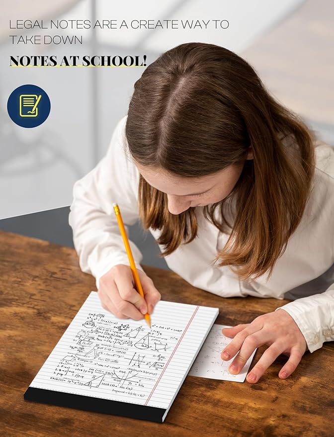 Legal Pads 8.5 x 11 White Note Pads 8.5 x 11 In 2 Pack Notepads 8.5 x 11 Writing Pads of Paper 8.5 x 11 Legal Notepads Wide Ruled White Lined Paper Pads 8.5 x 11 30 Sheets Per Legal Note Pads 8.5 x 11