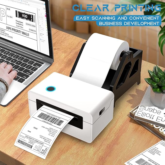 MFLABEL 80 Rolls 4x6 Direct Thermal Blank Shipping Labels for Thermal Printer Shipping Labels with Perforated