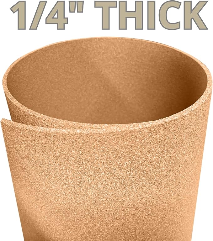 Manton Cork Premium Cork Roll - 4' x 10' x 1/4", 100% Natural Facing Grade Material for Bulletin Boards, Decorative Photo and Message Push Pin Displays - Perfect for Home, School, and Office