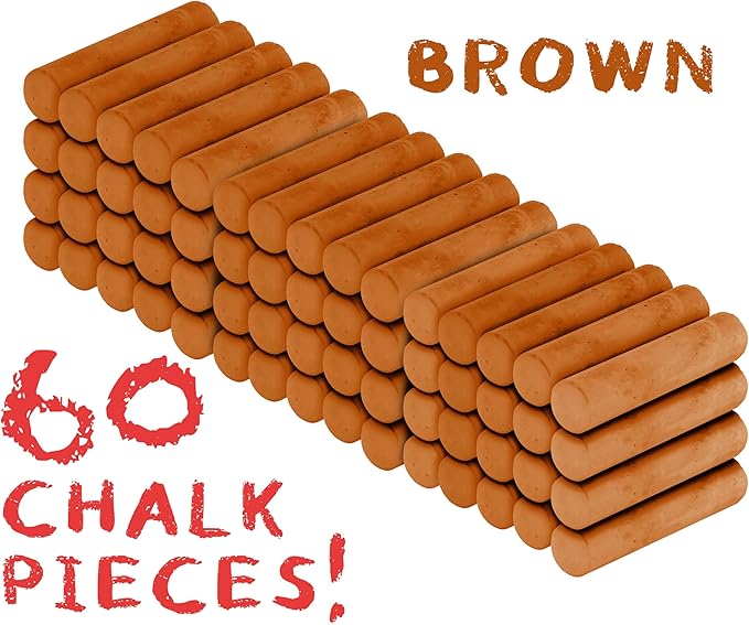 Kid Made Modern 60 Count Pack of Sidewalk Chalk – Brown