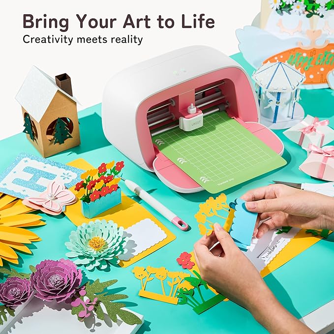 Likcut Vinyl Cutter Machine Creator Bundle with Carrying Case & Accessories, User-Friendly Sticker Maker Set, Portable Vinyl Printer for Sticker Joy Craft & Home Decor, School Project