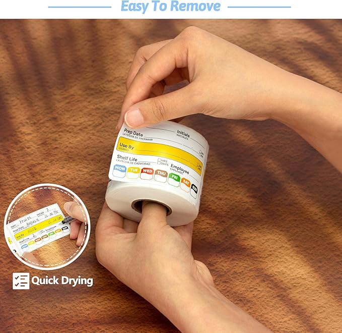 300 Pcs Restaurant Quality Shelf Life Food Rotation Labels, 2” x 3” Self-Adhesive Removable Freezer Food Labels Stickers, Perfect for Reusable Containers, Easy to Remove, Food Safety Date Sticker