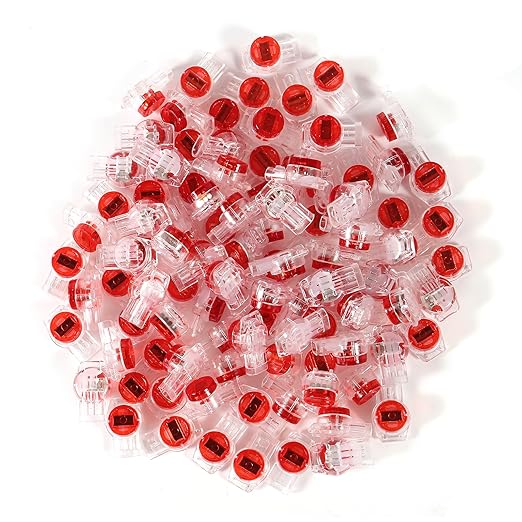 200pcs K3 Telephone Wire Splice Connector Waterproof UY Gel Filled Wire Button Connector Orange Clear Phone Splice Network Cable