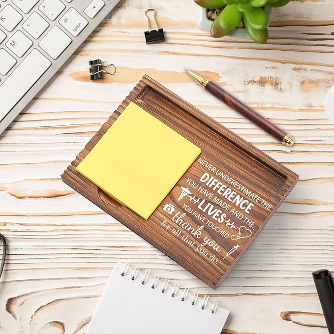 Therapist Doctor Medical Nurse Gift Sticky Note Holder, Thank You Appreciation Gifts for Nurse Therapy, Farewell Med School Graduation Gift Desk Self-Stick Note Pad Holders TZP44