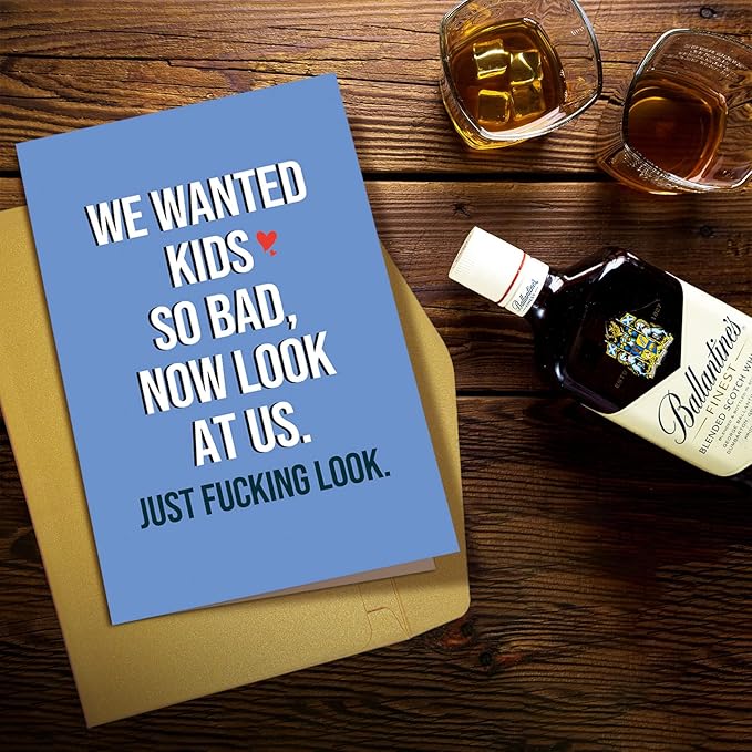 Funny Fathers Day Card for Husband, Happy Mothers Day Card for Wife, Humorous Anniversary Card for Wife Husband