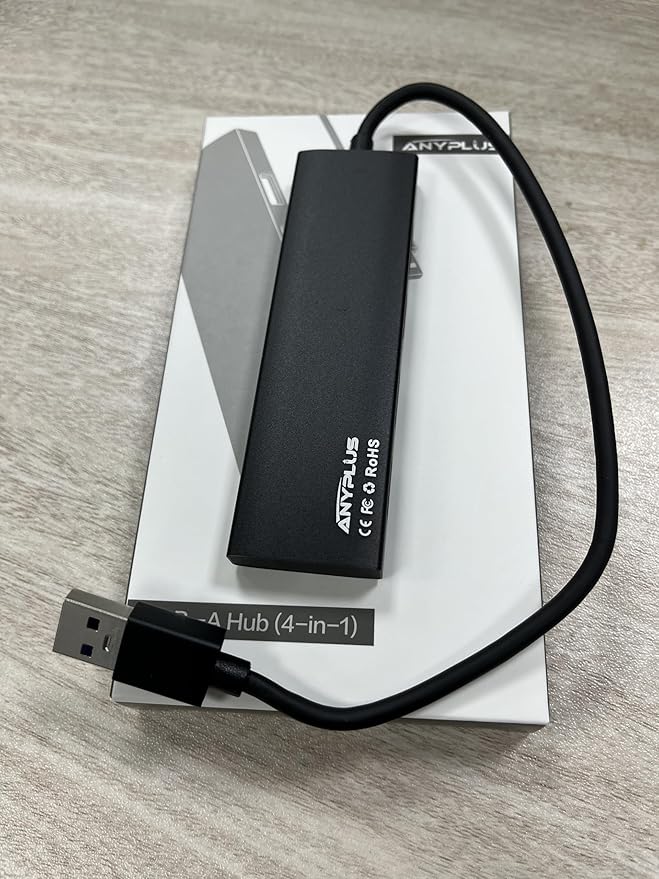 USB Hub, USB 3.0 Hub Aluminum Alloy Ultra Slim USB Splitter, Portable 4 Port USB Extender, USB Hub for Laptop, PC, MacBook, iMac, Surface Pro, Mac Pro, Flash Drive, XPS 【Black】