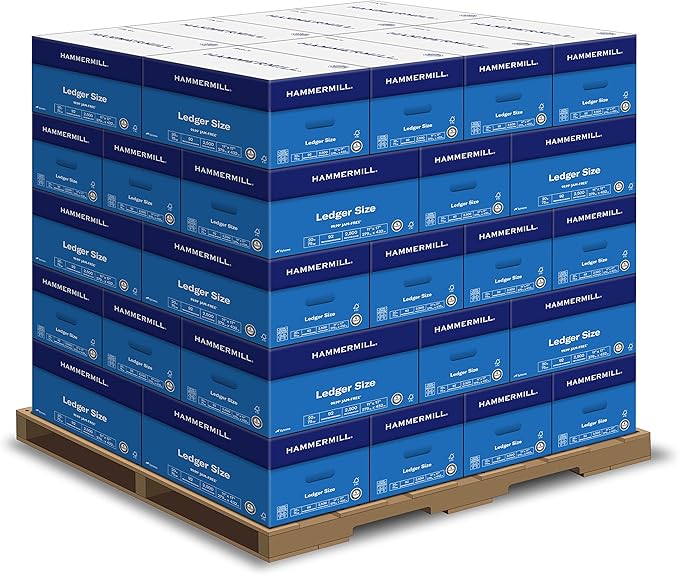 Hammermill Printer Paper, 20 lb Copy Paper, 11 x 17 - 1 Pallet, 40 Cases (100,000 Sheets) - 92 Bright, Made in the USA, 105023P