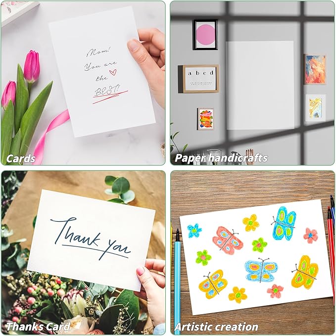 4" x 6" Cardstock Paper 200 Sheets Index Cards White Cardstock, 92lb/250gsm Thick Paper Card Stock White Blank Cardstock Thick Printer Paper Cardstock for Greeting Cards, Postcards, DIY Cards