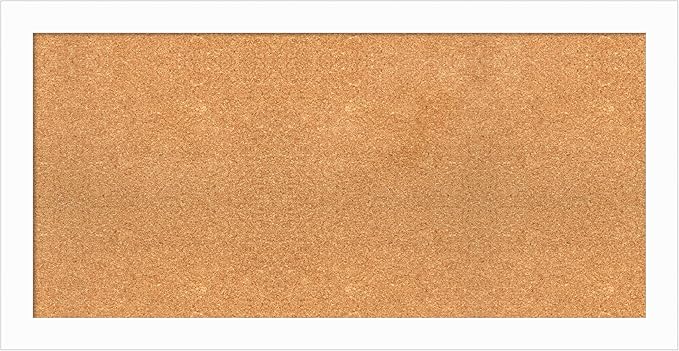 Amanti Art Natural Cork Board for Wall, 21x41 Vision Board with White Frame, Large Corkboard Office Decor for Home Organization, Casual Corkboard Pinboard to Display Items for Home Organization in
