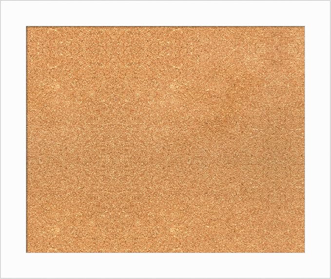 Amanti Art Natural Cork Board for Wall, 21x25 Vision Board with White Frame, Medium Corkboard Office Decor for Home Organization, Casual Corkboard Pinboard to Display Items for Home Organization in