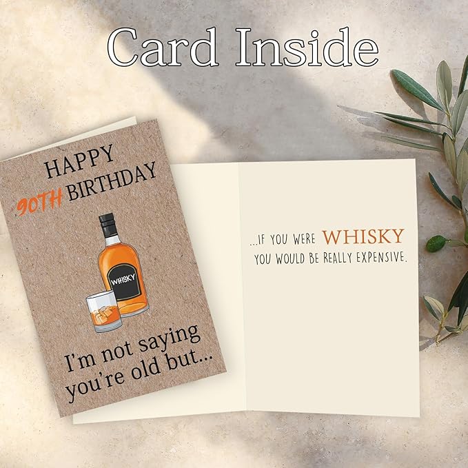 Happy 90th Birthday Gifts for Men Women, Funny 90th Birthday Cards Decorations for Grandma Grandpa, Gifts for 90 Year Old Grandparents
