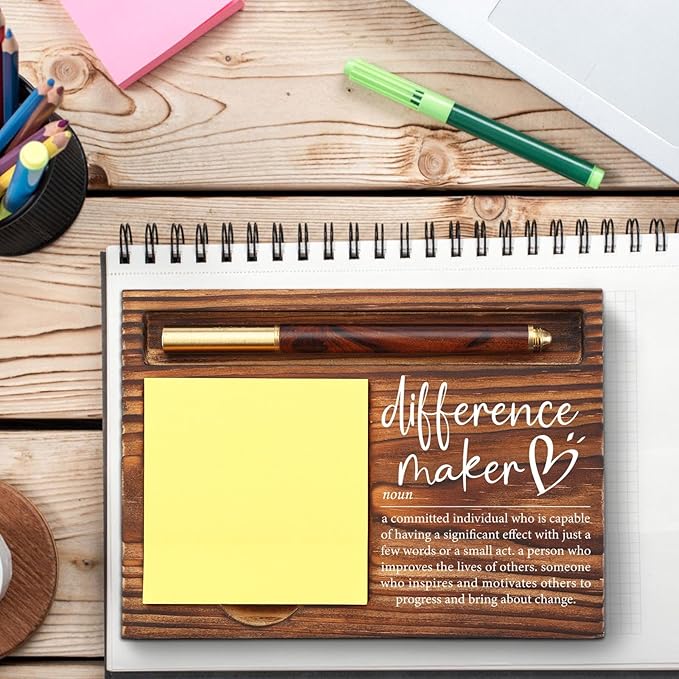 Difference Maker Gift, Difference Maker Appreciation Thank You Gift for Employee Coworker Teacher Mentor Coach Mentor Leader, Difference Maker Company Gift Desk Self-Stick Note Pad Holders TZP09