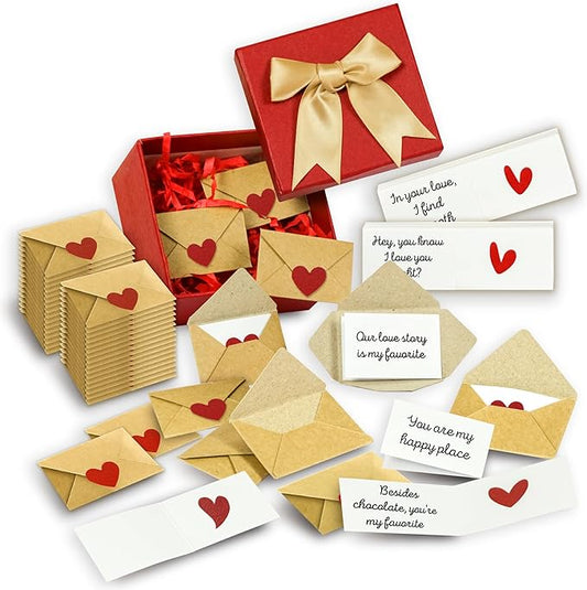 60 Love Notes For Him Her - Valentines For Him, Cute Couple Gifts For Boyfriend Birthday Gift Ideas, Mini Envelopes Lunch Notes For Husband, Long Distance Relationship Gifts For Girlfriend