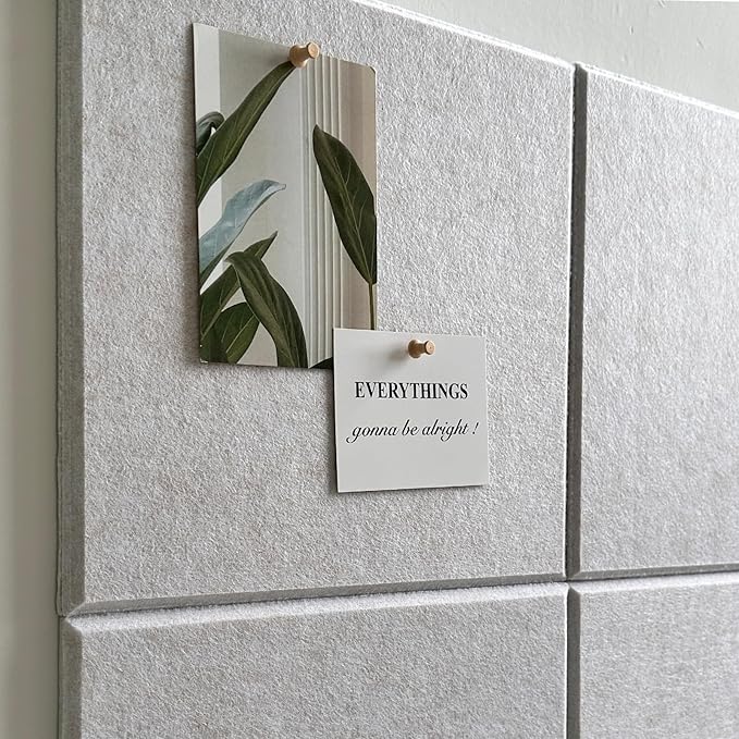 Large Cork Board for Office Wall Decor,48"x36"-12 Pack Felt Wall Tiles with Safe Removable Adhesive Tabs, 1/2" Thick, Felt Bulletin Board Pin Board Cork Boards for Walls - Beige