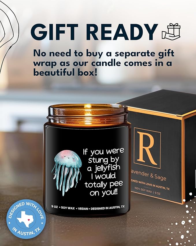 Funny Friendship Candle, If You were Stung by a Jellyfish, Funny Gifts for Friends Adult Humor, Best Friends Gifts for Friends Women Unique, Birthday, Christmas, Gift-Ready