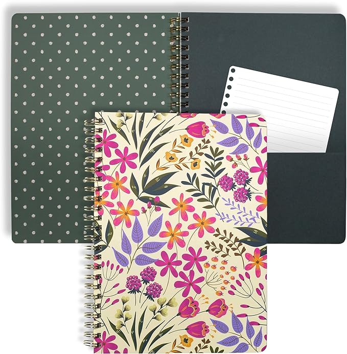 Steel Mill & Co Cute Pink/Purple Floral Mini Spiral Notebook, 8.25