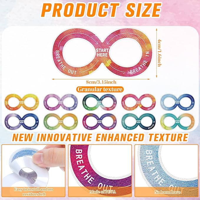 80 Pcs Anxiety Sensory Stickers with Inspirational Quotes Calm Textured Strips Relief Mental Health Stickers School Office Adhesive Sensory Tape Anti Stress Toys for Adults Teens (Elegant)