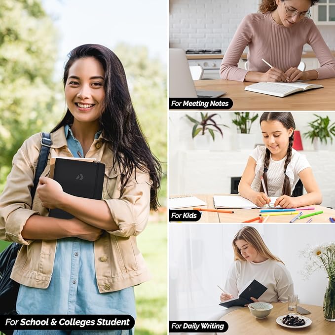 Nextnoid Hardcover Lined Journal Notebook - 120 GSM Thick Paper, Medium A5(5.7" x 8.3"), 160 Pages - Perfect For Writing, Journaling and Note-Taking (Brown,Ruled)