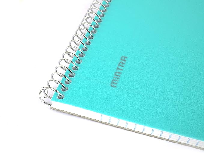 Mintra Office TOP BOUND Durable Spiral Notebooks (Teal, Purple, White, College Ruled 3pk)