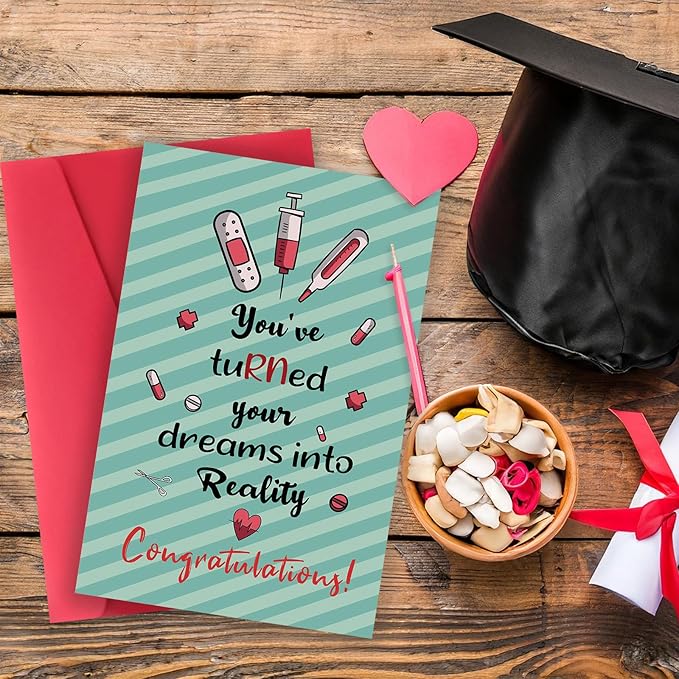Cute Nurse Graduation Card, RN Graduation Gift for Women, Congratulations Card Gift for New Nurse, Nurses Week for Nurses Appreciation Gift