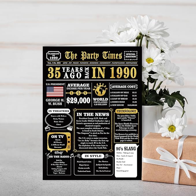 Jumbo 35th Birthday Card,Unique 35th Birthday Gifts for Him Her,Funny 35 Birthday Decorations for Women Men, Big 35 Years Old Birthday Card