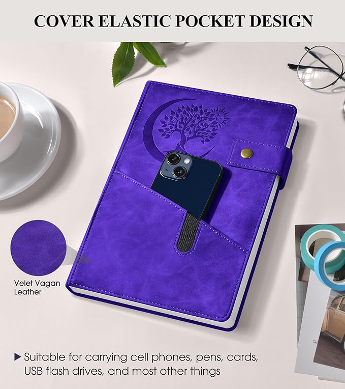 365 Page Thick Lined Journal Notebook for Men Women, A4 Large Leather Journals for Writing, Hardcover Notebooks for Work, School, Note Taking, Business, Travel Diary, College Ruled 8.5" x 11"