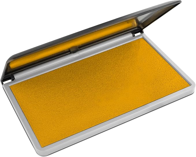 MaxMark Large Premium Dark Yellow Ink Stamp Pad - 3.5" x 6.25" - Quality Felt Pad