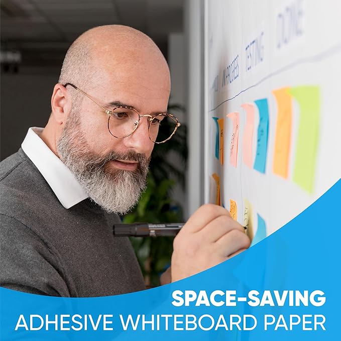 YOUNGJQ Large Magnetic Whiteboard Surface 100" x 48", Self-Adhesive & No Ghosting Dry Erase White Board Sheet for Wall, Peel and Stick Wallpaper for Conference Room Playroom Office