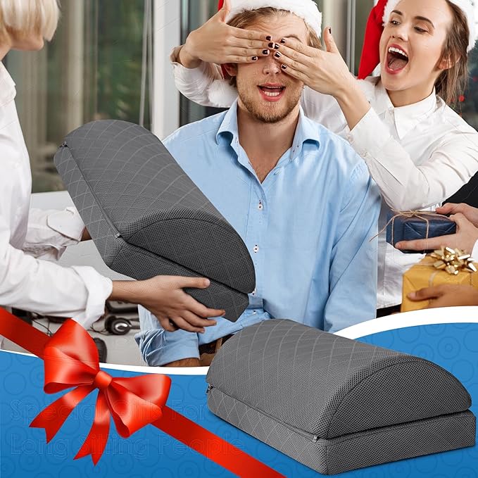 Foot Rest,Desk & Gaming Accessories,Foot Rest for Under Desk at Work,Comfortable Footrest with 2 Adjustable Heights & Removable Cover, Office Desk Accessories（Gray-19.7 in）