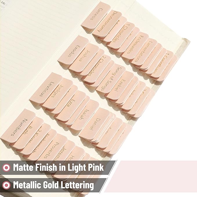 Mr. Pen- Bible Tabs, 75 Tabs, Metallic Gold Lettering, Laminated Bible Tabs for Women and Men, Bible Tabs for Study Bible, Bible Index Tabs, Bible Book Tabs, Bible Labels Tabs, Mr Pen Bible Tabs