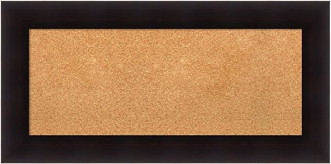 Amanti Art Natural Cork Board for Wall, 18x36 Vision Board with Brown Wood Frame, Medium Corkboard Office Decor for Home Organization, Country Rustic Corkboard Pinboard to Display Items for Home