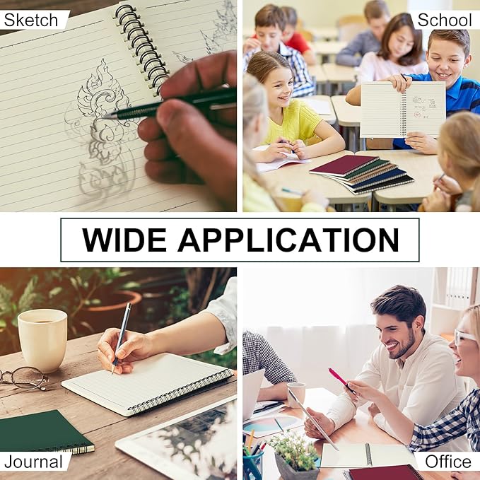 Spiral Notebook Bulk A5 College Ruled Journals Notebooks Lined 8.3 x 5.5 Inch Note Books Writing Thick Paper Notebook for Christmas Office Business School Gifts Supplies(Classic Colors, 72 Pcs)