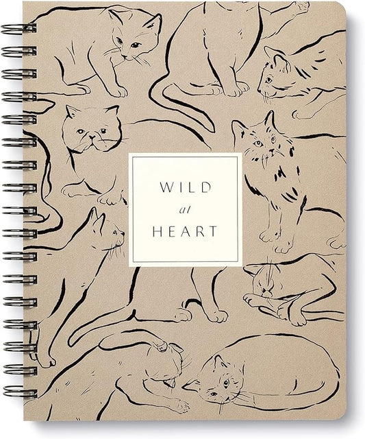 Compendium Spiral Notebook - Wild at Heart — A Designer Spiral Notebook with 192 Lined Pages, College Ruled, 7.5”W x 9.25”H