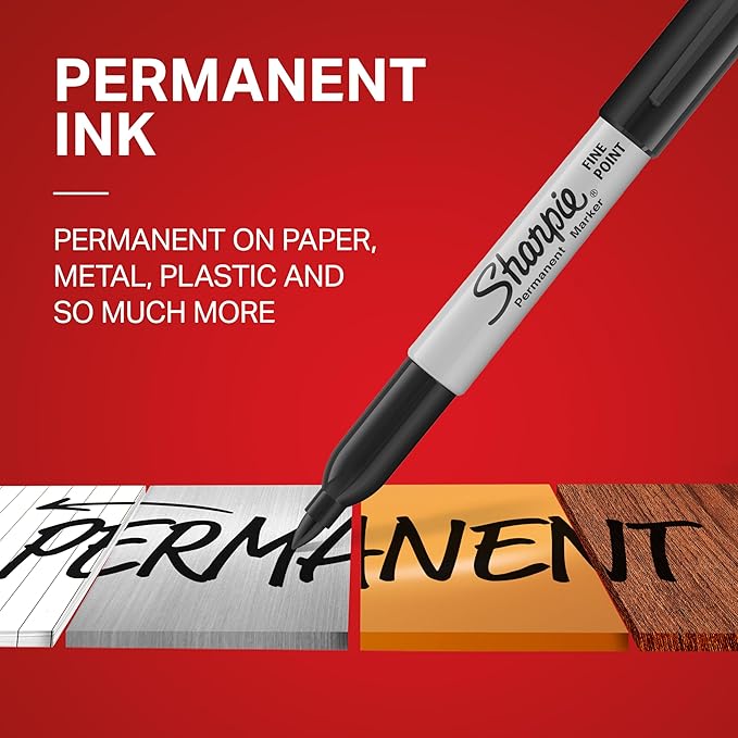 Sharpie Permanent Markers, Fine Point, Black, 40 Count