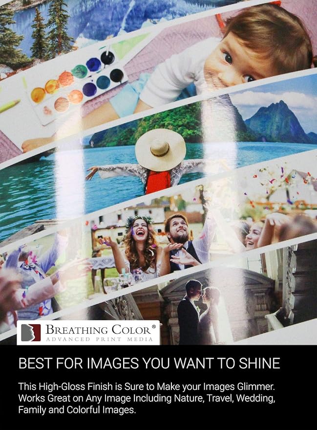 Vibrance Gloss Photo Printer Paper 10 mil 255 gsm Glossy Finish Premium Photo Paper Sheets 13 inches x 19 inches 50 sheets Works with All Inkjet Printers Including Professional Makes and Models