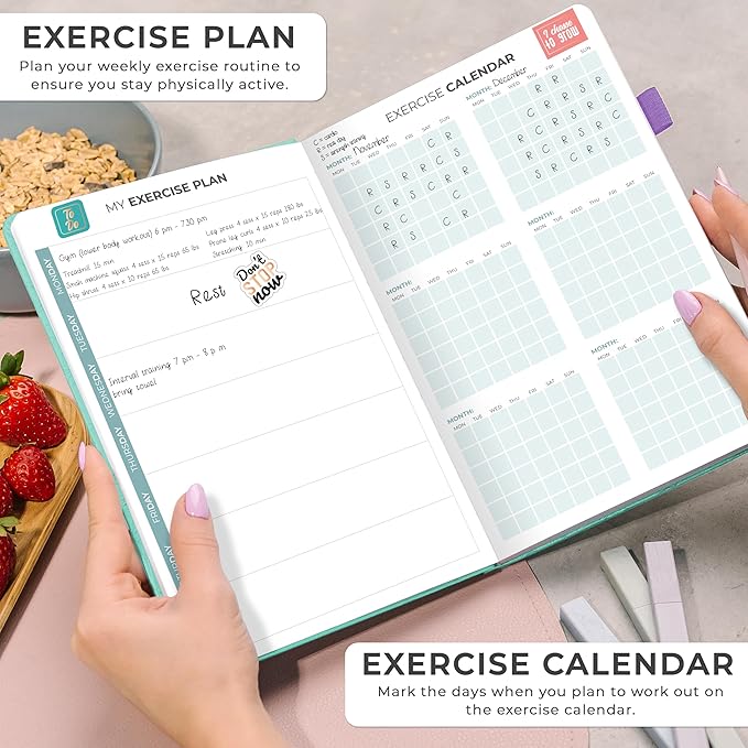 Clever Fox Weekly Meal Planner - Weekly & Daily Meal Prep Journal with Shopping and Grocery Lists for Menu Planning, Healthy Diet & Weight Loss Tracking, Lasts 1 Year, Undated, A5 - Turquoise