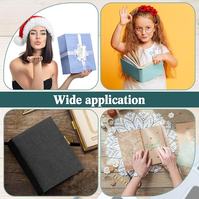 4 Pcs Book Cloth Bookcover Fabric Surface with Paper Backed Binding Cloth Fabric Book Cover for Scrapbooking Album DIY Craft Supplies Home, 4 Colors(Cool Color,14 x 10 Inches)