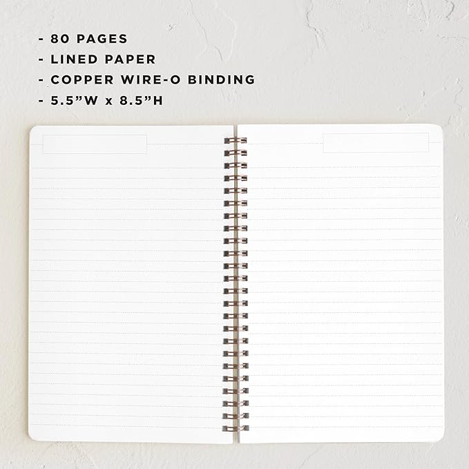 Minted Rainbow Collage Notebook, Writing Journal for Notes & Journaling, Durable Acrylic Free Cover, Modern, Colorful & Simple Spiral Bound Journal Notebook with 80 Lined Pages, 5.5" x 8.5"
