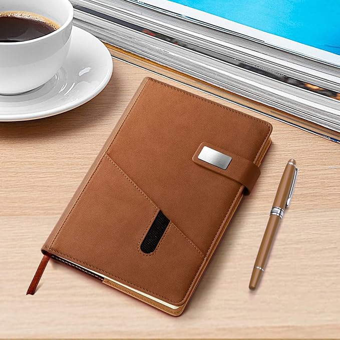 A5 Blank Journal Notebook, Refillable Hardcover Leather Sketchbook with Pocket and Magnetic Buckle, 240 Pages Thick Travel Sketchbooks for Drawing and Writing, 80gsm Unlined Journal for Men and Women