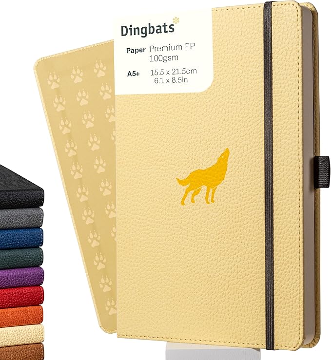Dingbats A5 Wildlife Ruled Notebook Journal - Premium Vegan Leather Hardcover Executive Journal for Women & Men - Work, Note Taking, Writing & Travel