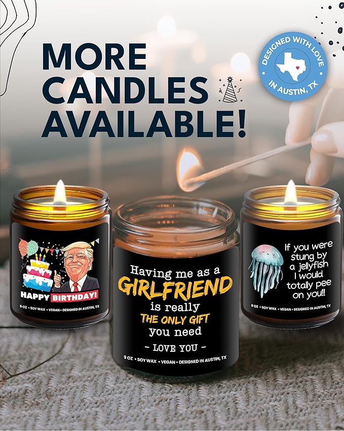 Funny Boyfriend Candle, Thoughtful Birthday Gifts for Boyfriend, Unique Sentimental Gift Ideas for Him from Girlfriend, Perfect Present for Birthday, Christmas, Special Occasions, Gift Ready